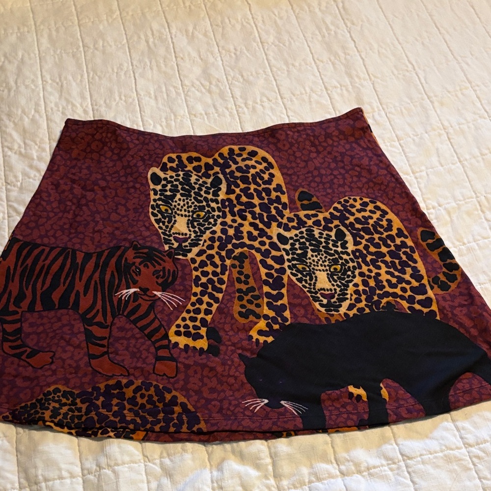 Leopard Print A-Line Skirt